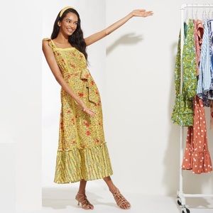 NWT Roller Rabbit Rhody Stripe Zarela Midi Floral Dress